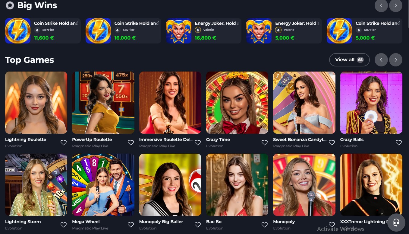 Настольные игры и Live Casino